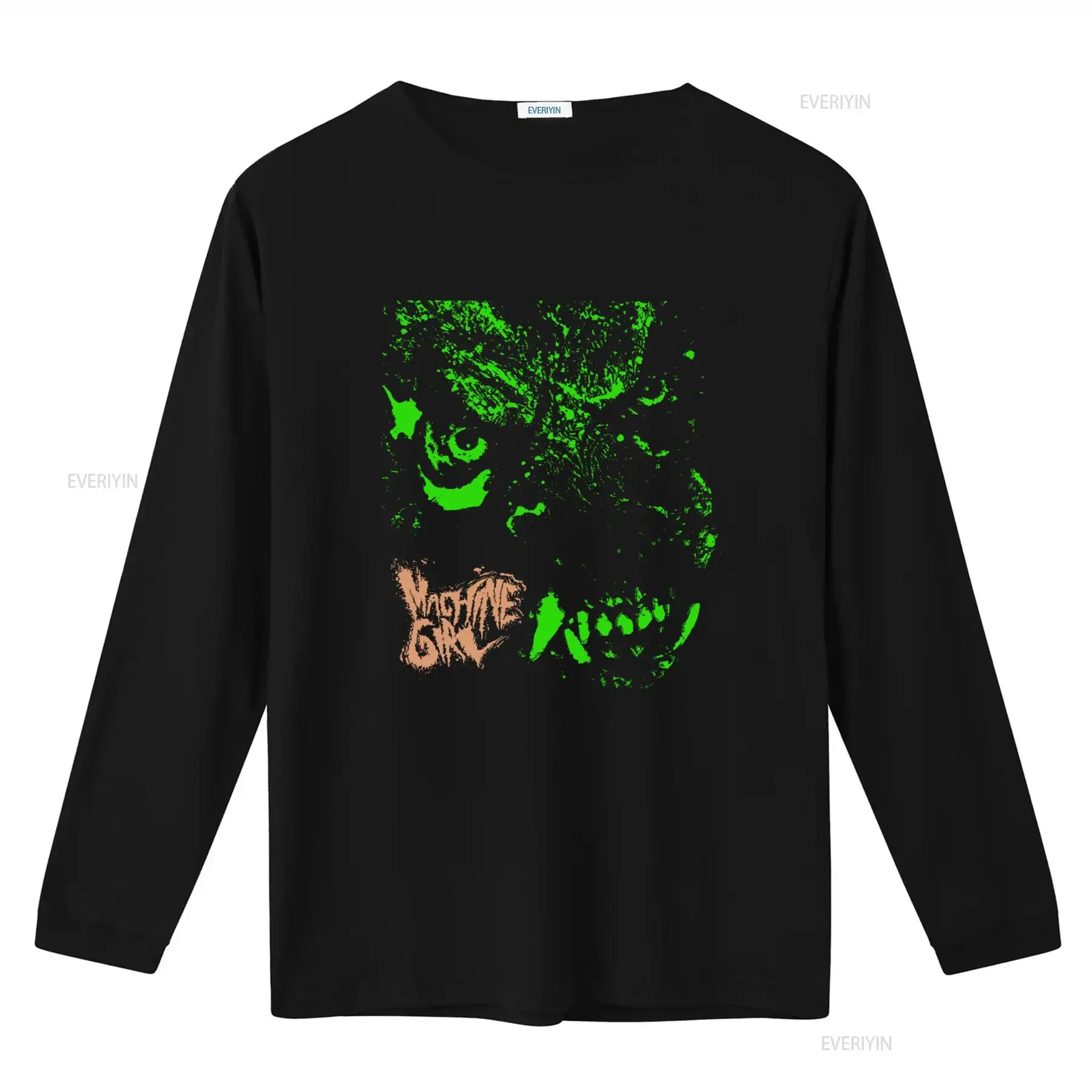 Machine Girl Wolf Breakcore T Shirt Neon Green and Black Design for Bold Fashion Statements vintage Washed Unisex Breathable