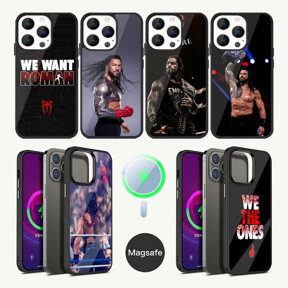 R-RomanS Grote Hond R-Reigns Telefoonhoesje voor iPhone 17,16,15,14,13,12,11,Plus,Pro,Max Mini Magsafe Magnetisch Draadloos Opladen