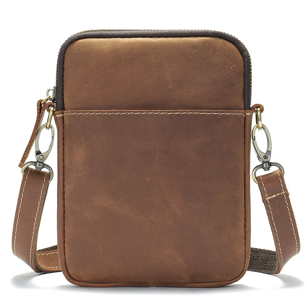 Новинка 2024, маленькая Наплечная Сумка из натуральной кожи для мужчин, сумки через плечо, мужская сумка для сотового телефона, дизайнерская роскошная сумка, кошелек, мини-сумки