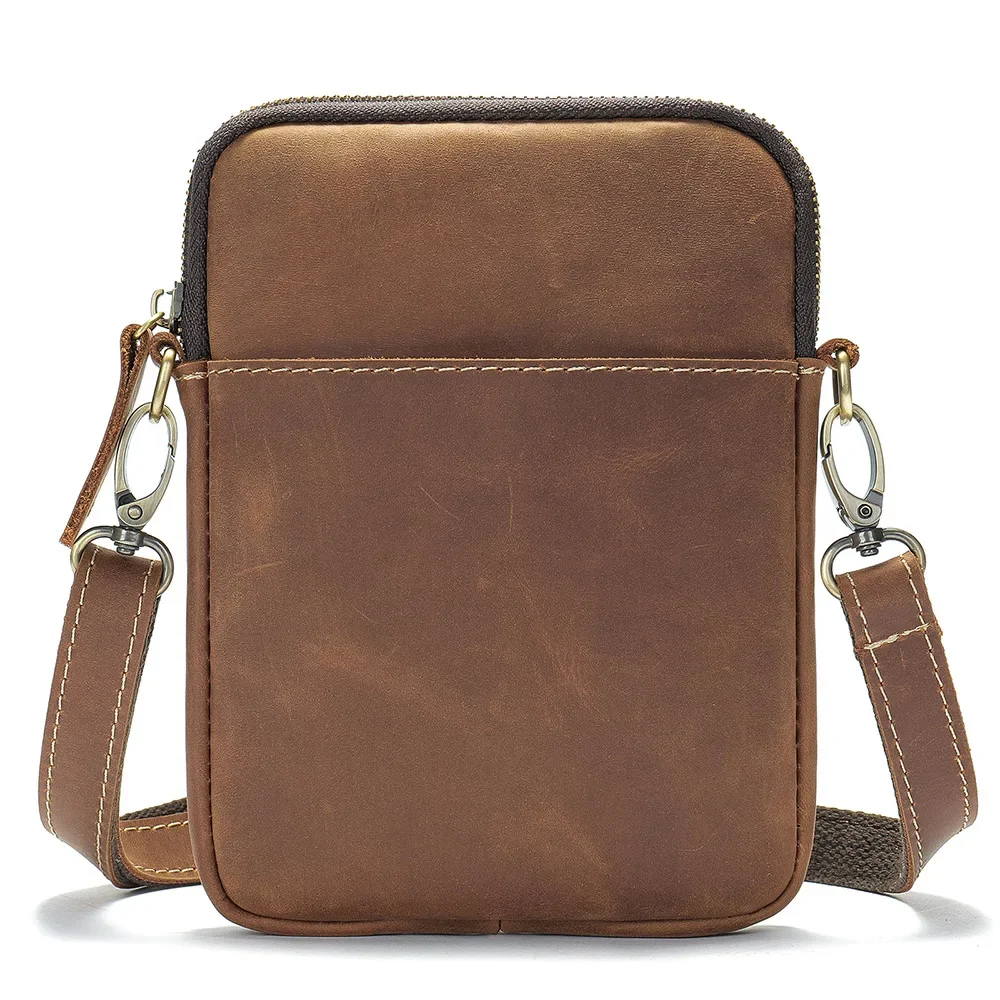 2024 Nieuwe Lederen Kleine Schoudertas Voor Mannen Crossbody Tassen Mannen Mobiele Telefoon Tas Designer Luxe Tas Portemonnee Mini Tassen