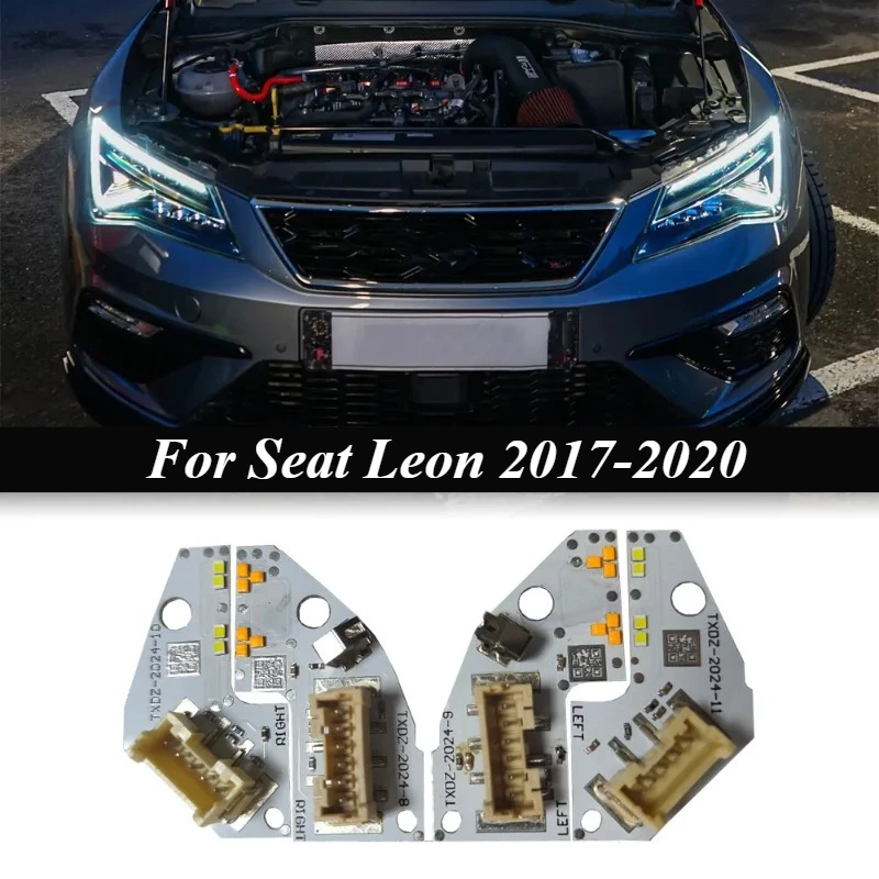 

White LED headlight DRL Board For 2017-2020 Seat Leon MK3 5F Cupra Daytime Running Lights Board Module OEM 5F0941475A 5F0941476A