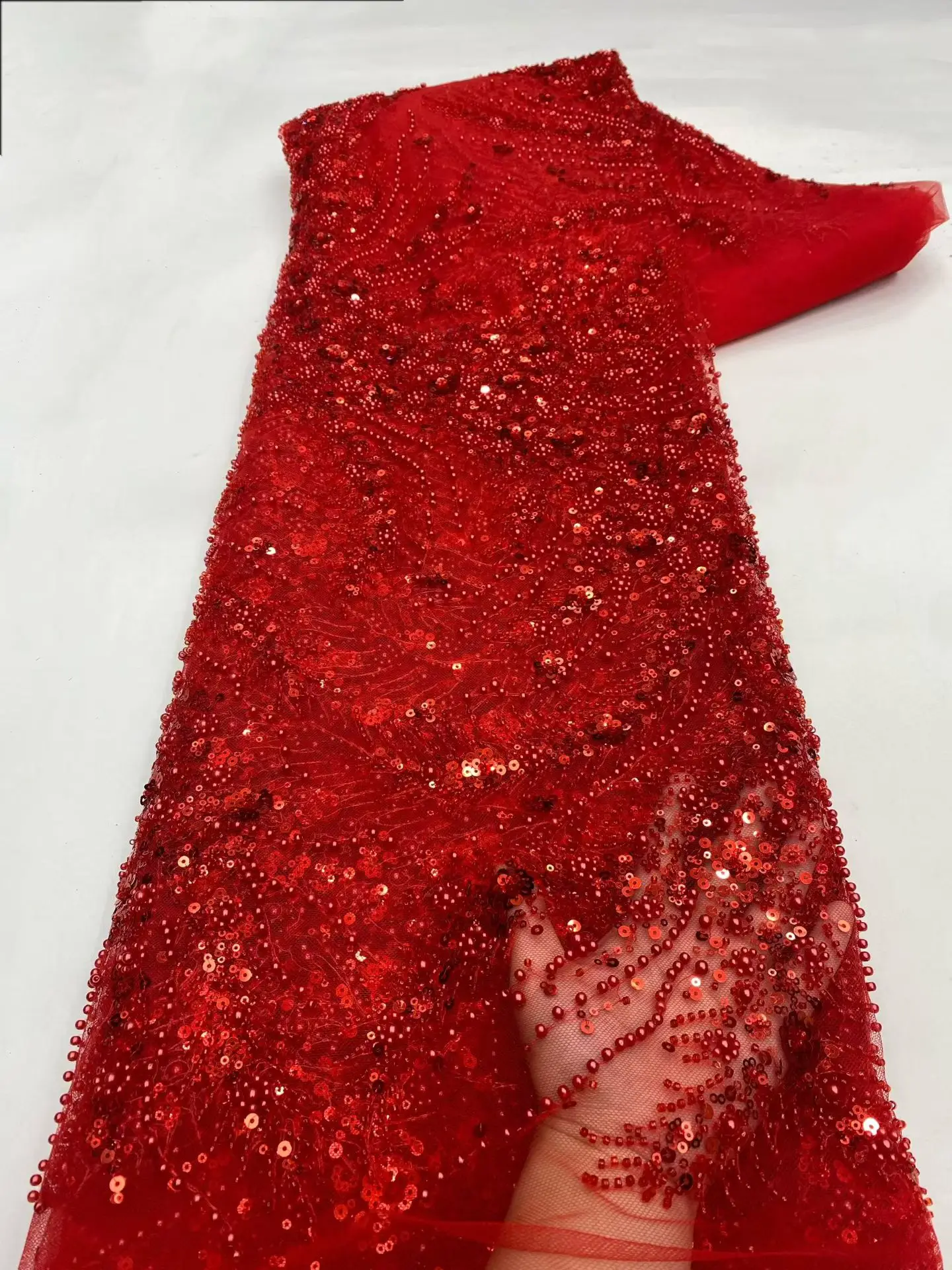 

Африканское кружево 2026: ручная работа, бисерное, с пайетками, нигерийская вышивка, французское, для свадебных платьев, сетчатое, для шитья