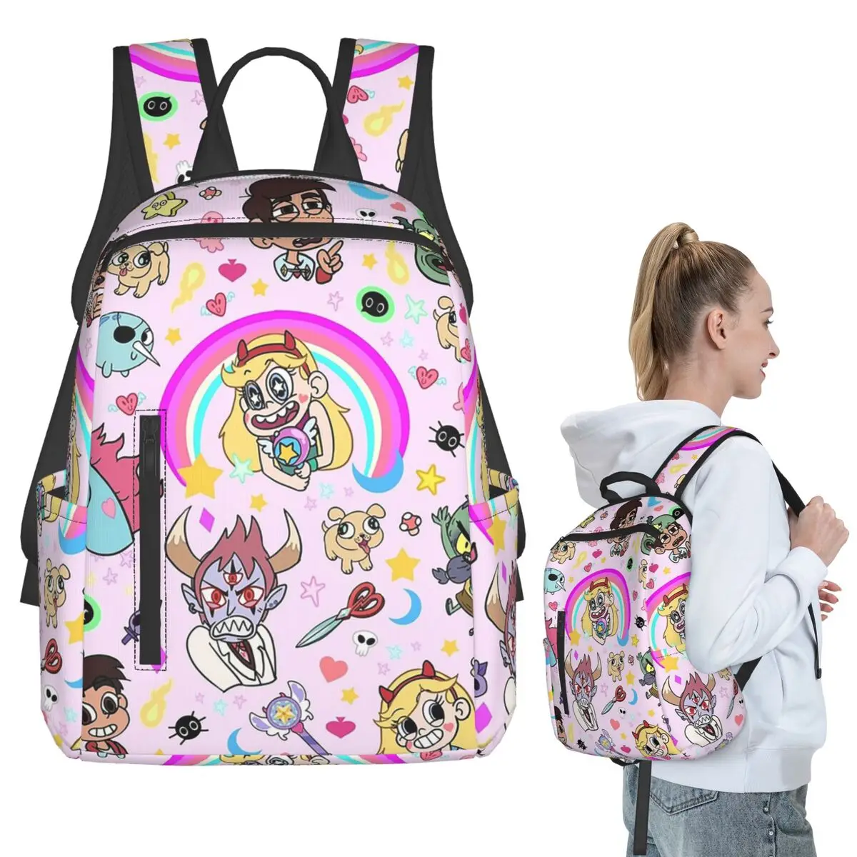 Star VS The Forces Of Evil! Blanket Backpack Student BookBag Children School Bag Laptop Shoulder Bags Boys Girls
