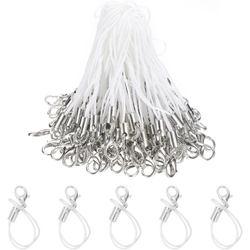 20/50/100 Stuks Lanyard Lariat Strap Cords Karabijnhaak Touw Sleutelhanger Haken Mobiele Set Charms Sleutelhanger Hanger Sleutelhanger accessoires
