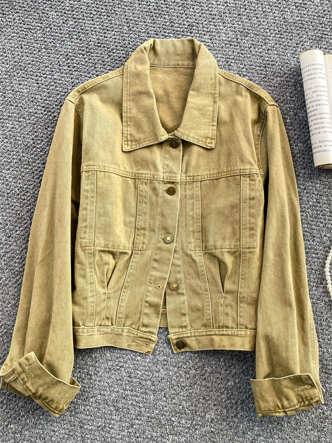 Retro Waed Denim Lange Sve Jaet frauen Lose Abnehmen Oberbekleidung Kragen Straße Sle Herbst Winter Faion Damen Mantel