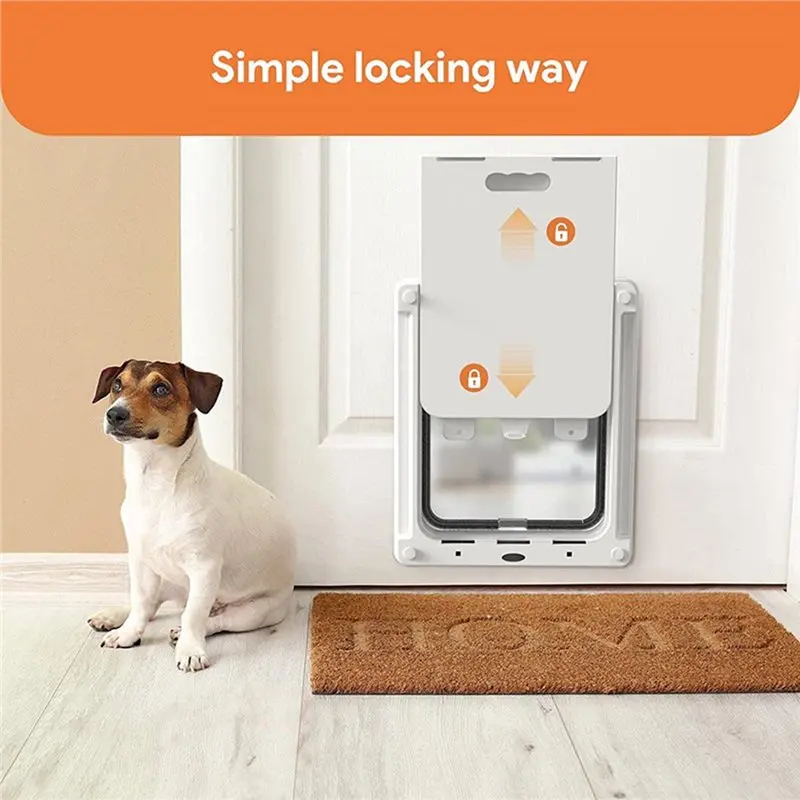 Strong Lockable Dog Door with Privacy Protection Flap Gate Pet Dog Door for Big Small Dogs Pet Safety Doors to Install L