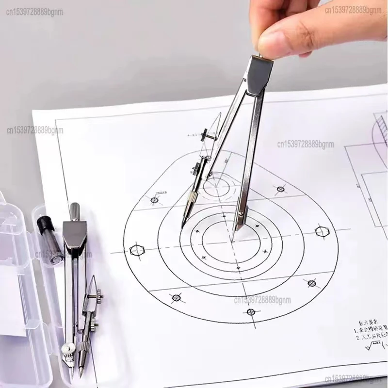 

Высокоточный профессиональный металлический компас, набор для рисования со стержнями для карандашей, школьный компас, набор для рисования, насадка для карандашей