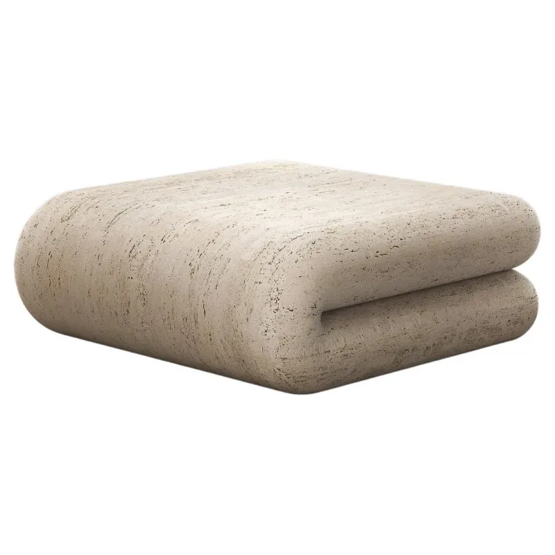 Customized Simple Modern Creative Art Style Coffee Tatami Mat Marble Cushion Table