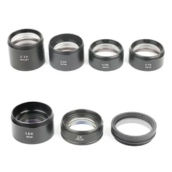 0.3X 0.5X 0.7X 0.75X 1X 1.5X 2.0X Auxiliary Objective Lens For Zoom Stereo Microscope Thread 48mm For Trinocular Microscopio