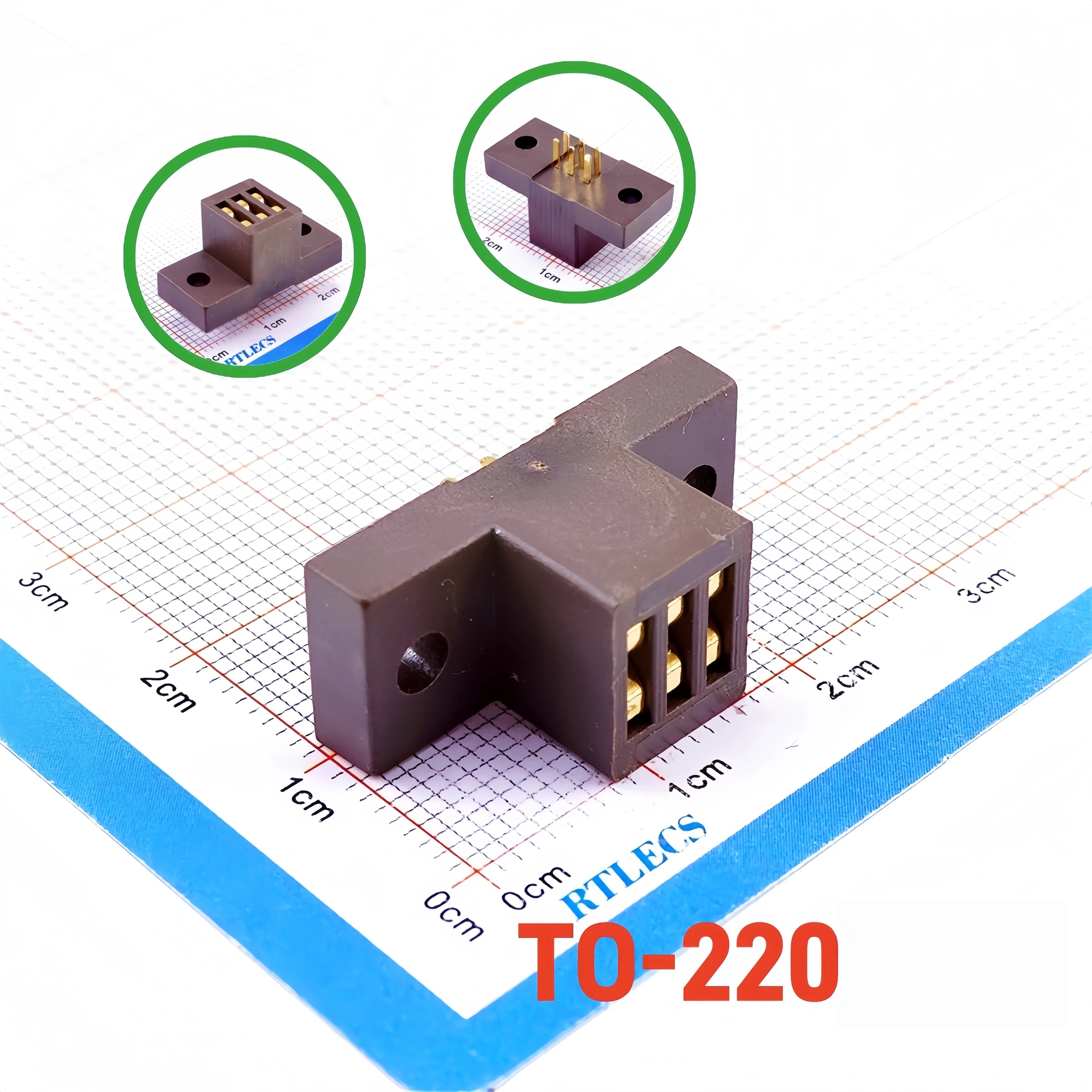 1/5 Pcs TO-220 Burn-In Socket 3 Poles Gold Plated PCB Test Receptacle for Diode Triode through Hole Package