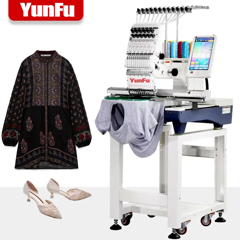 Single Head Automatic Computerized Embroidery Machine for Hat T-Shirt Clothes