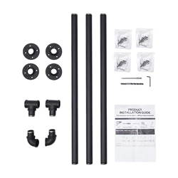 2.44m/8ft Handrail Stair Railing Wall Mount Hand Rail with Installation Kit