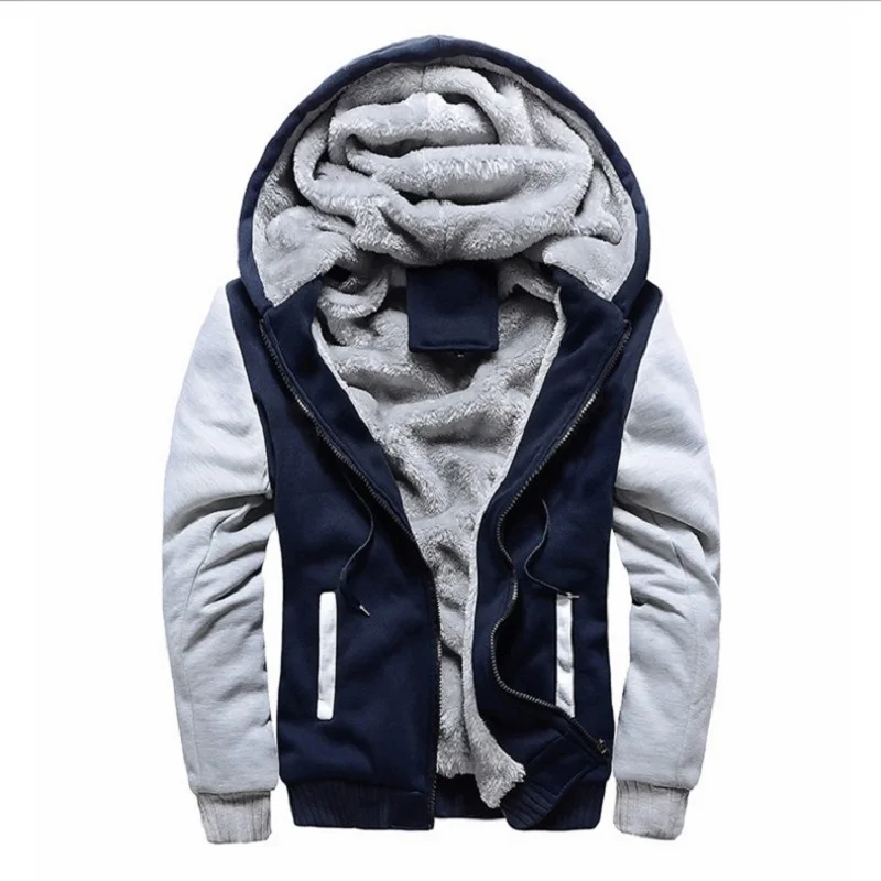 Men\'s Fashion Winter Camouflage Hooded Sweatshirts Cardigan Man Plush Thickened Warm Hoodies Jackets Coats