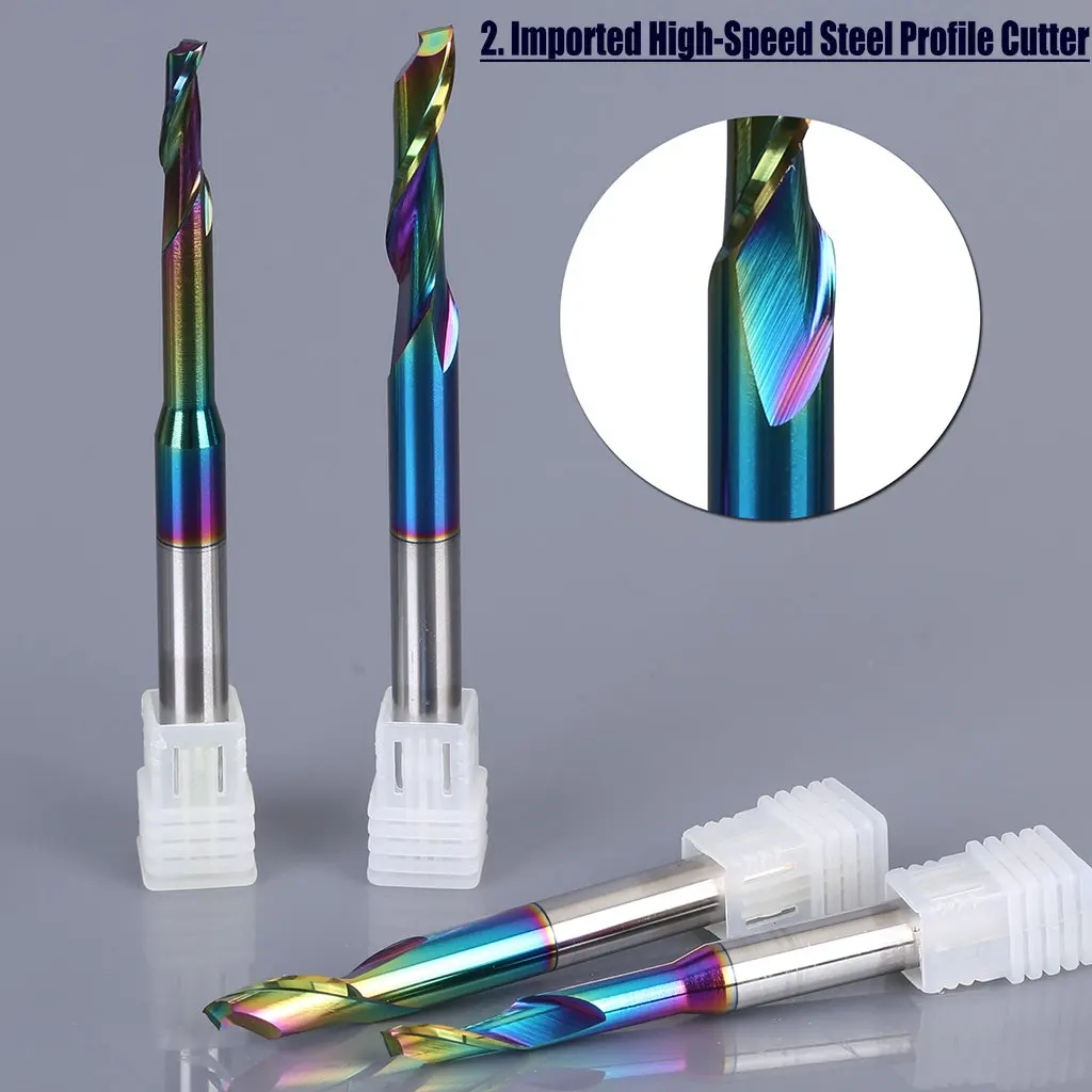 8mm Single Flute High Speed Steel Milling Cutter CNC Profile Router Bit HSS Endmill Aluminum Cutting Tools for Engraving Machine