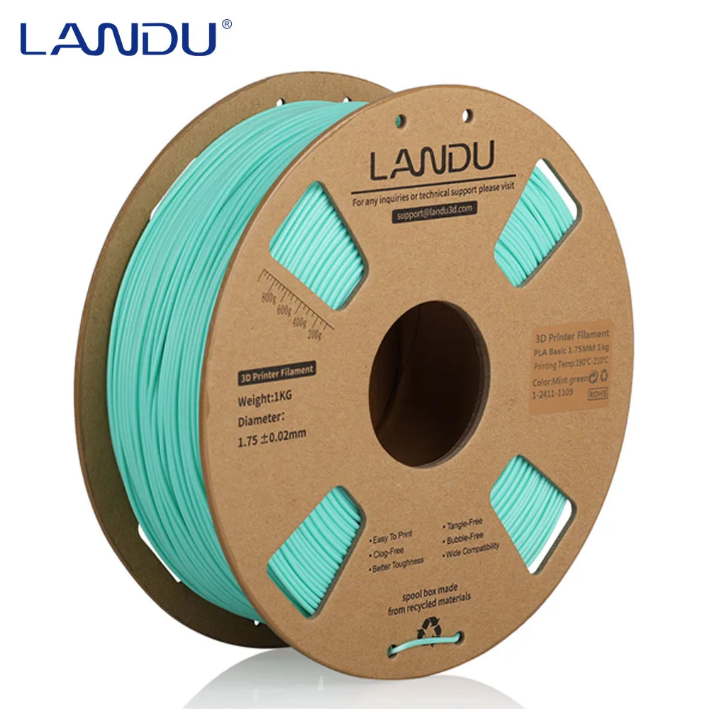LANDU PLA Basic Filament 3D Printer Material, Multicolor Available, 1kg 1.75mm 3D Printing Filament, 1KG/Rolls High Quality