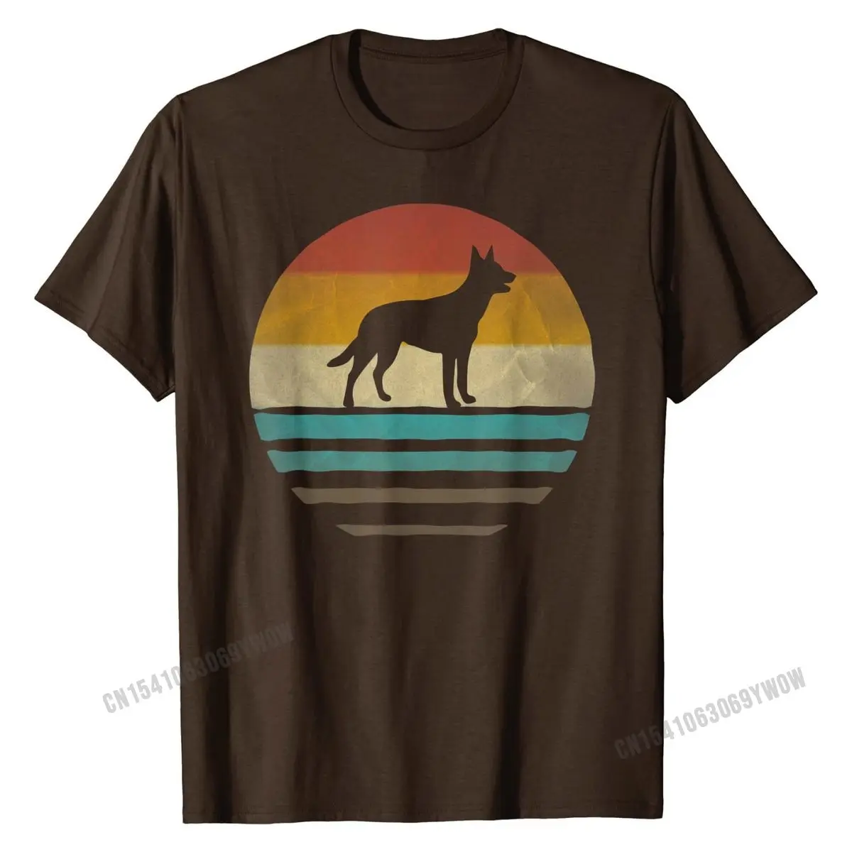 Australian Kelpie Dog Shirt Vintage Silhouette Distressed Cotton Boy Top T-shirts Summer Tops & Tees Discount Slim Fit