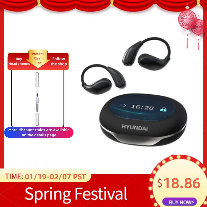 HYUNDAl OpenAir Pro AI OWS Translation Earphones Stereo Touch Display Multifunctional Earbuds ENC Call 100+ languages Headphones