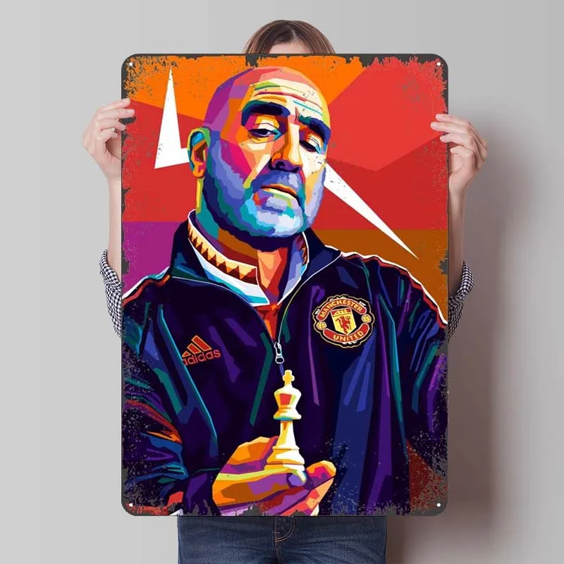 Eric Cantona Metal Sign Sports Poster Gamer Room Decoration Home Customizable Tinplate Signs for Wall Art Decoration Wand Deko