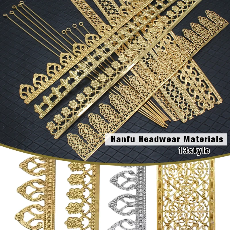 

1M Hair Accessories Making Materials Gold Alloy Hollow Headdress King Crown DIY Lolita Birthday Party Baroque Headband Queen