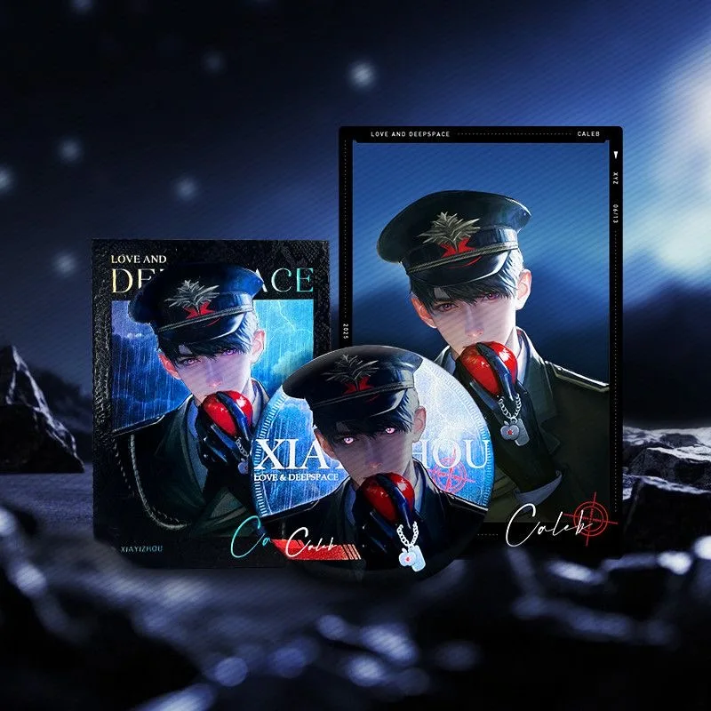 

Love and Deep Space Caleb doujinshi small card peripheral dual flash reflective bar badge reverse laser valley birthday gift