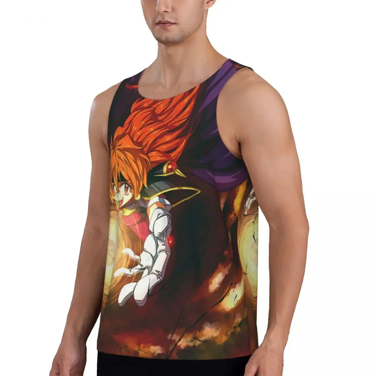 Quick Dry Lina Inverse Dragon Slave Slayers Gym Tank Muscle Sleeveless Shirt Bodybuilding Breathable Vest