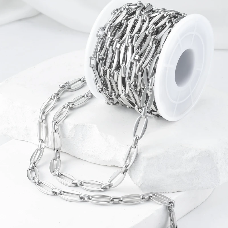 

Custom New Arrival Stainless Steel 6.5X13.5mm Link Chain Semi-Finished Waterproof Component for DIY Handmade Jewelry Diy Making