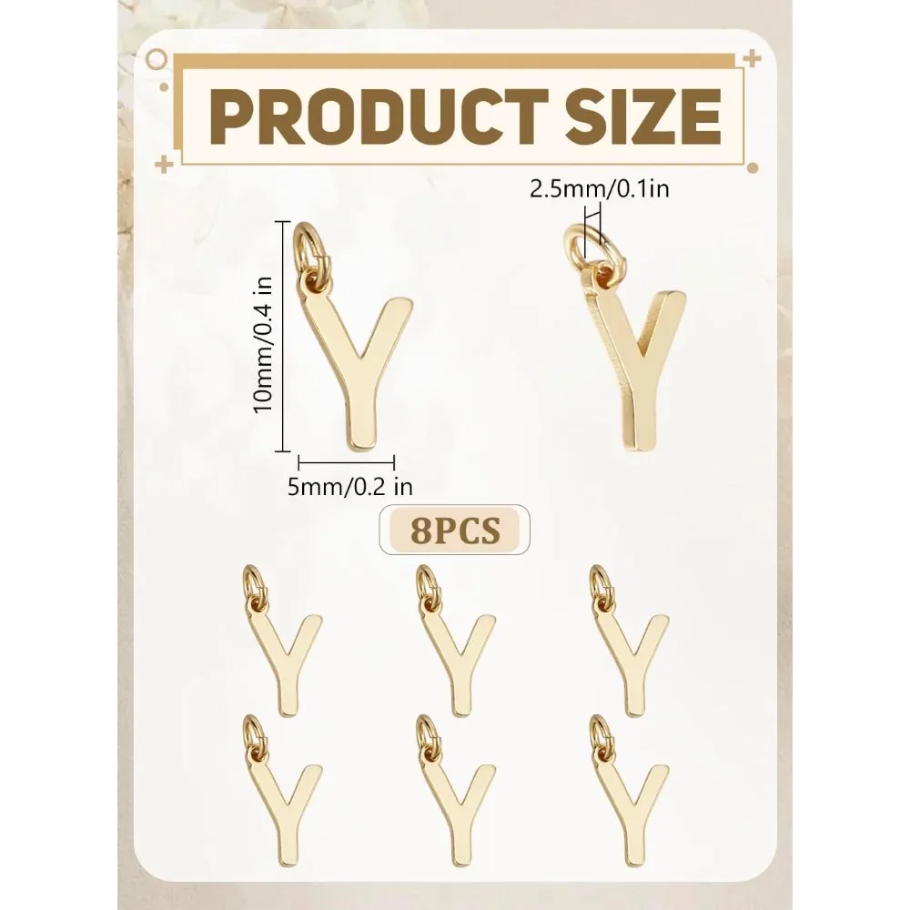 

8Pcs Letter Y Charms Alphabet Pendant Letter Charms with Hole for DIY Bracelet Necklace Earring Jewelry Making