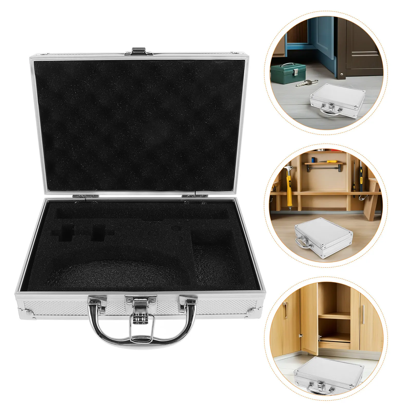 Aluminum Alloy Toolbox Hard Case Lockable Heavy Duty Travel Mechanic Tool Organizer Precision Instrument Storage Large Capacity
