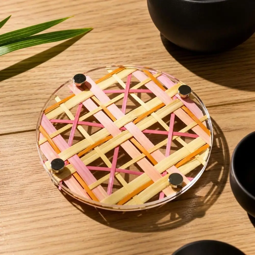Creative Acrylic Cup Pad Handmade Heat Insulation Coaster Durable Strip Saucer Kit Home Decor