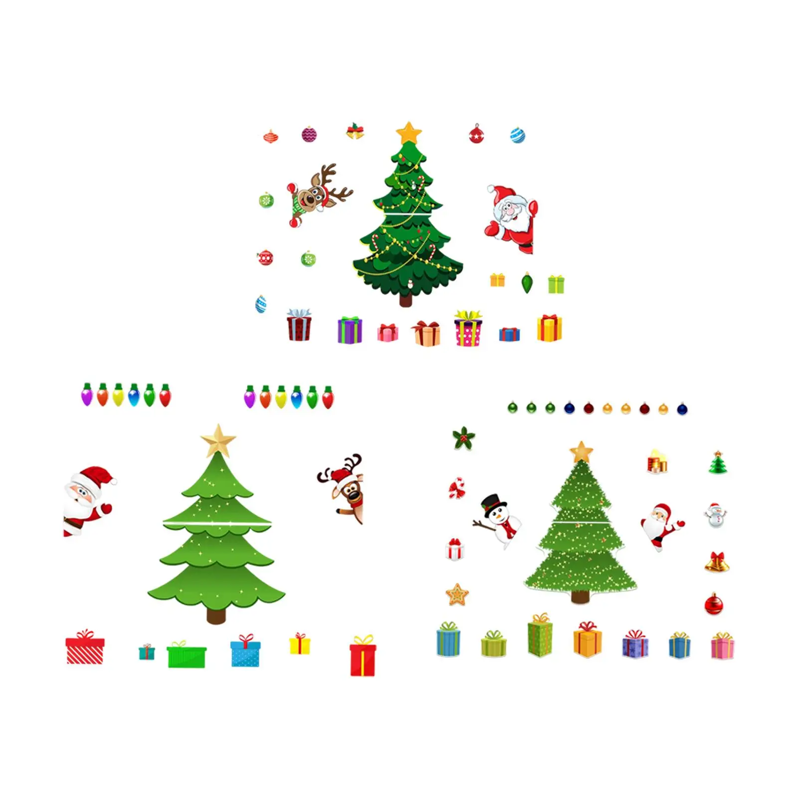 PVC Refrigerator Sticker Christmas Tree Design Festive Fridge Decorations Home Ornaments for Kitchen Holiday Celebration