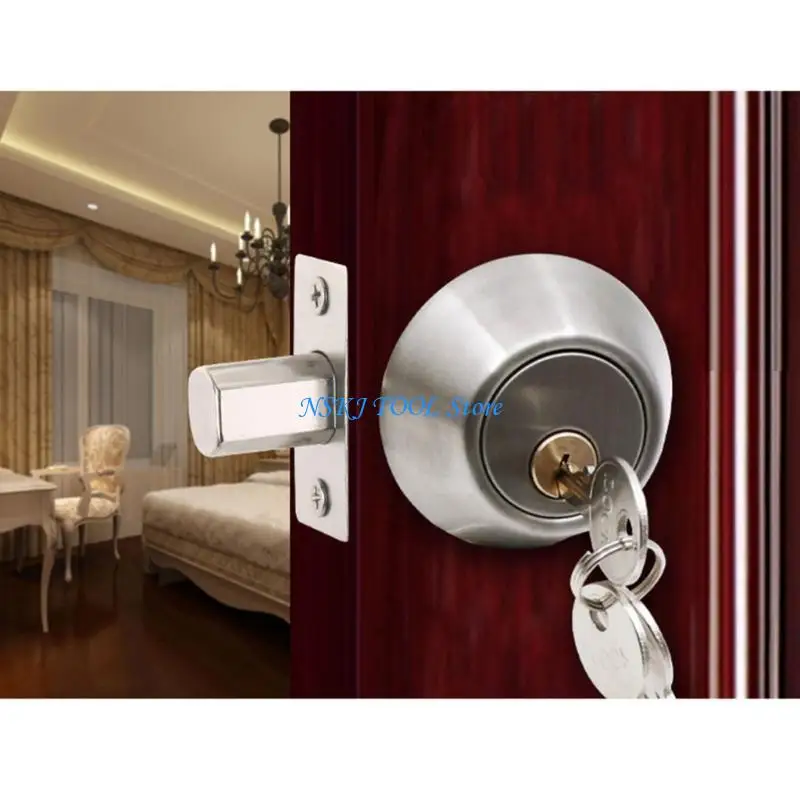 

L8RC Stainless Steel Invisible Door Lock Interior Door Antitheft Stainless Steel Lock Front Door Entrance Lockset Enduring