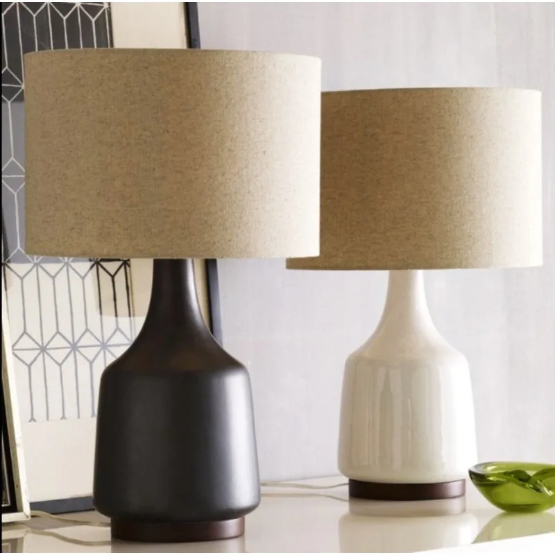 American simple modern desk lamp bedroom bedside lamp hotel model room decoration ornament foreign trade export ceramic desk lam