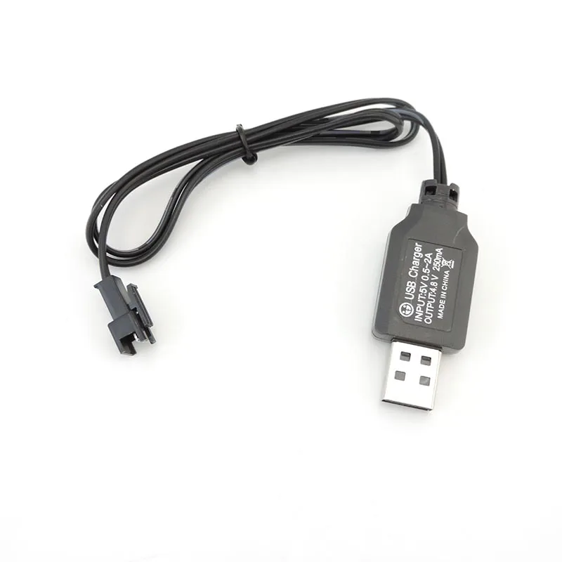 3.6-4.8V 250mA NiMh/NiCd Battery USB Charger Cable SM 2P Forward Plug Remote Control Car USB Charger Electric Toy~