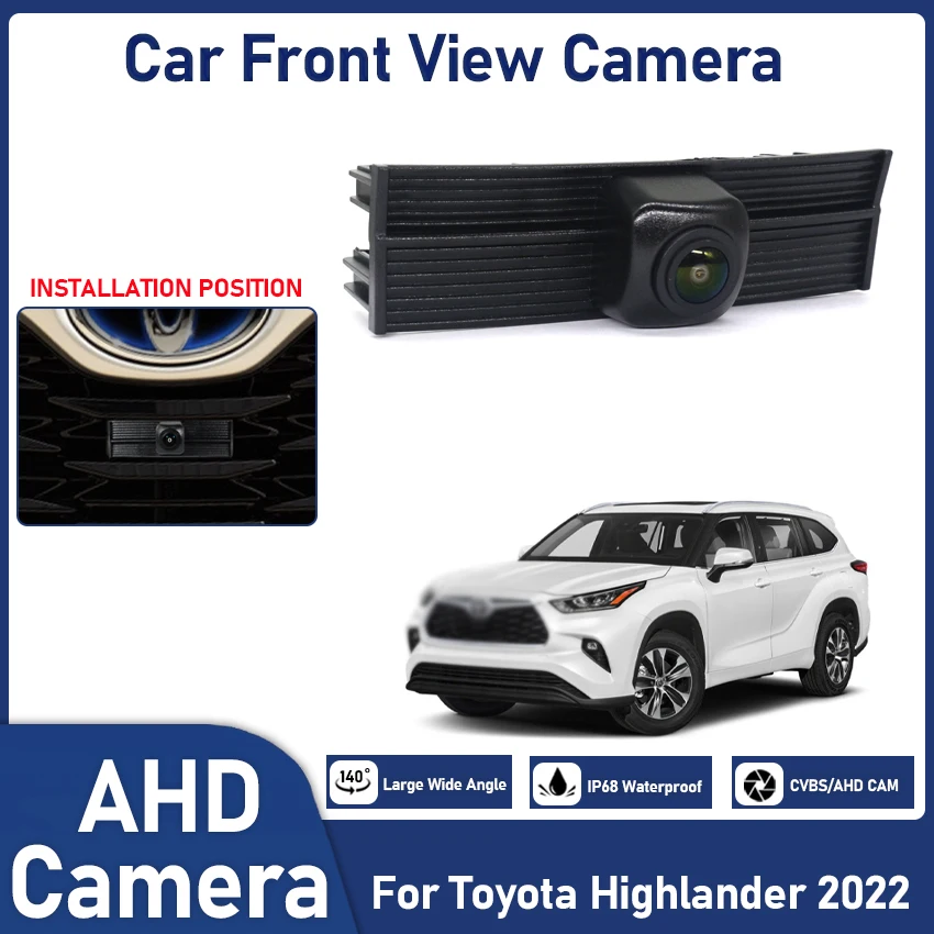 

Car Front View Camera Waterproof High Definition CCD AHD Parking Assist Camera Night Vision Fit For Toyota Highlander 2022