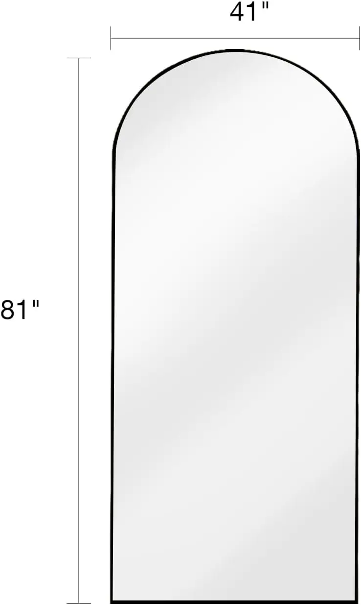 [Vendita calda! ]Specchio da pavimento a figura intera - Specchio da parete ad arco oversize da 82x42 pollici, specchio da terra nero per camera da letto, soggiorno,