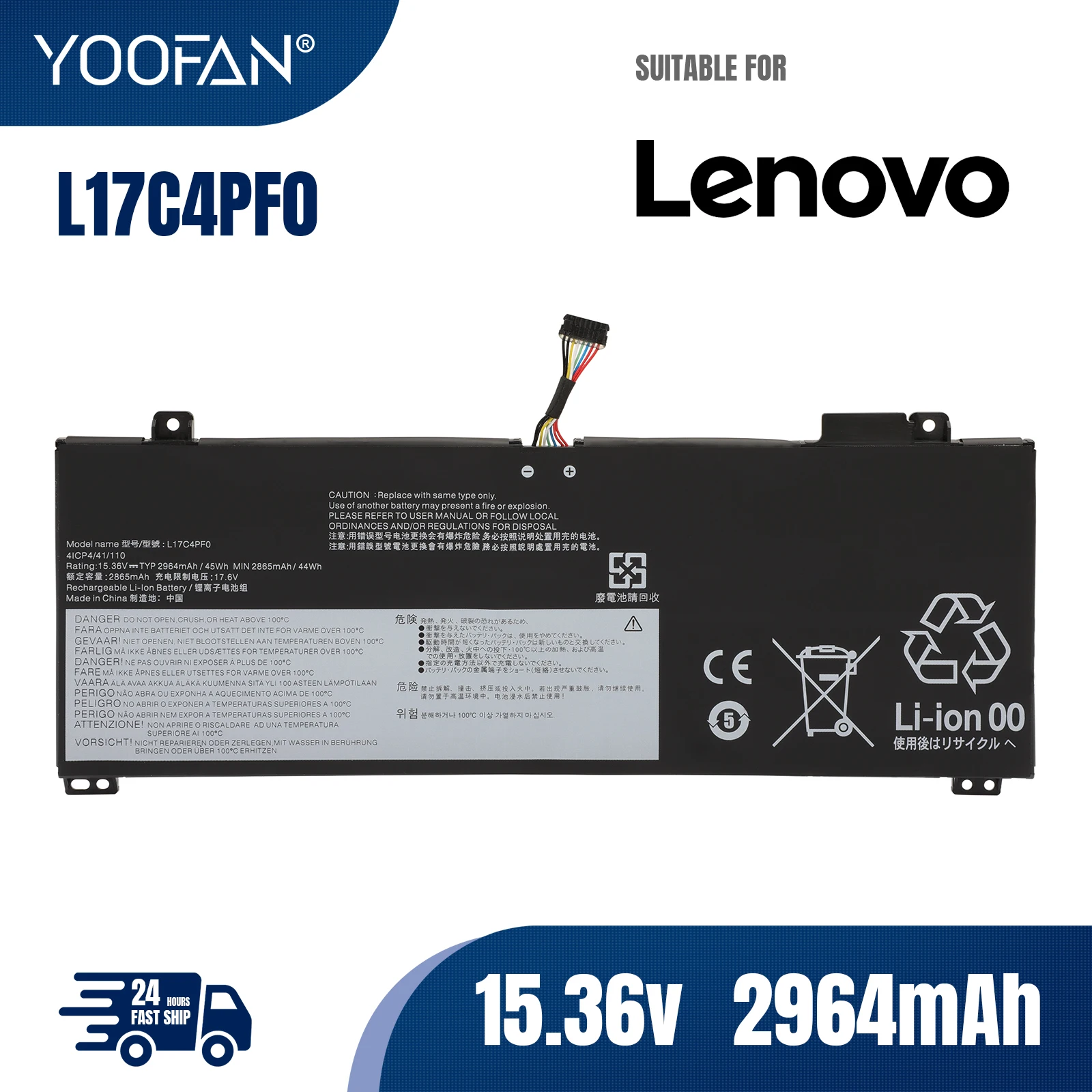 

YOOFAN0 NEW Original Laptop Battery For Lenovo xiaoxin Air 13IWL/IML Ideapad S530-13IWL L17M4PF0 L17C4PF0