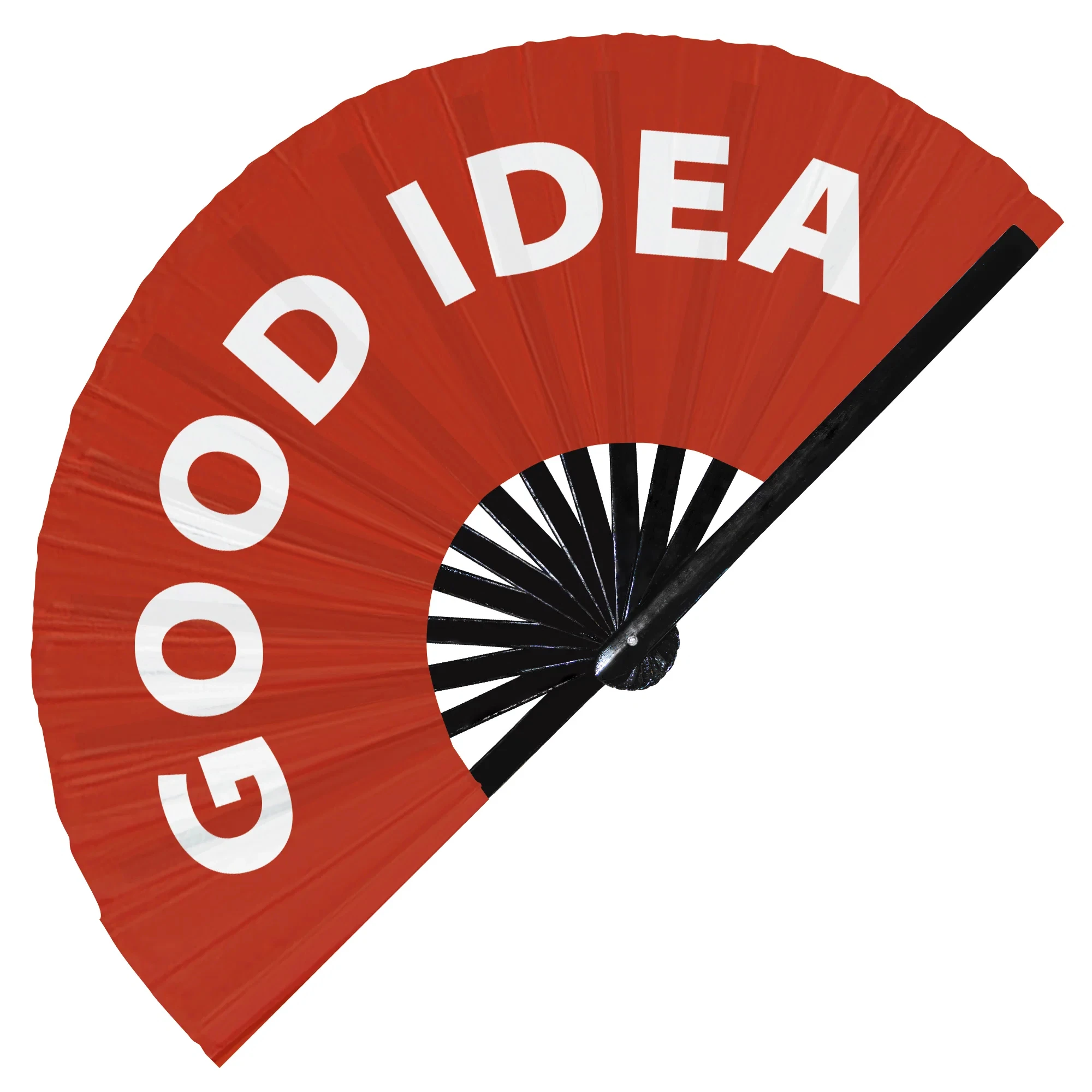 Good Idea Folding Hand Fan, Bamboo Foldable Hand Fan for Boots on The Ground, Halloween, Dancing. Music Festival, Carnival, EDM