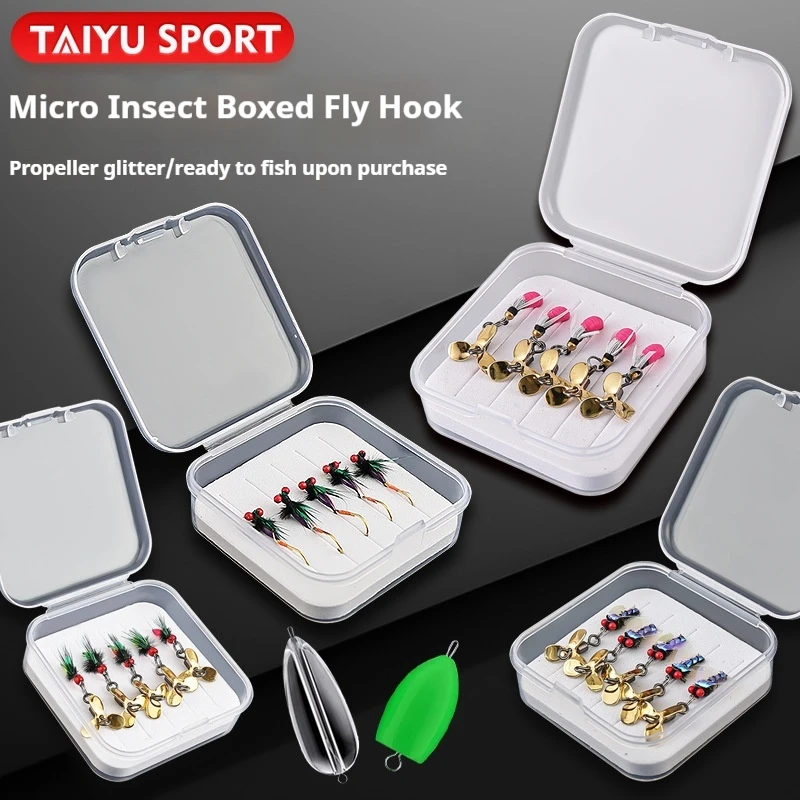 Ty 5 قطعة محاكاة الحشرات الطعم علف الاسماك قاطعة هوك المروحة بريق حورية مايكرو كائن تيار الطريق الفرعية الطعم وهمية
