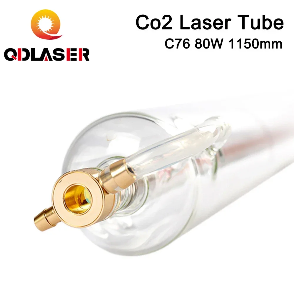 QDLASER 80W SPT CO2 Laser Tube C80 1150mm Length Glass Pipe for Non-metal CO2 Laser Cutting Engraving