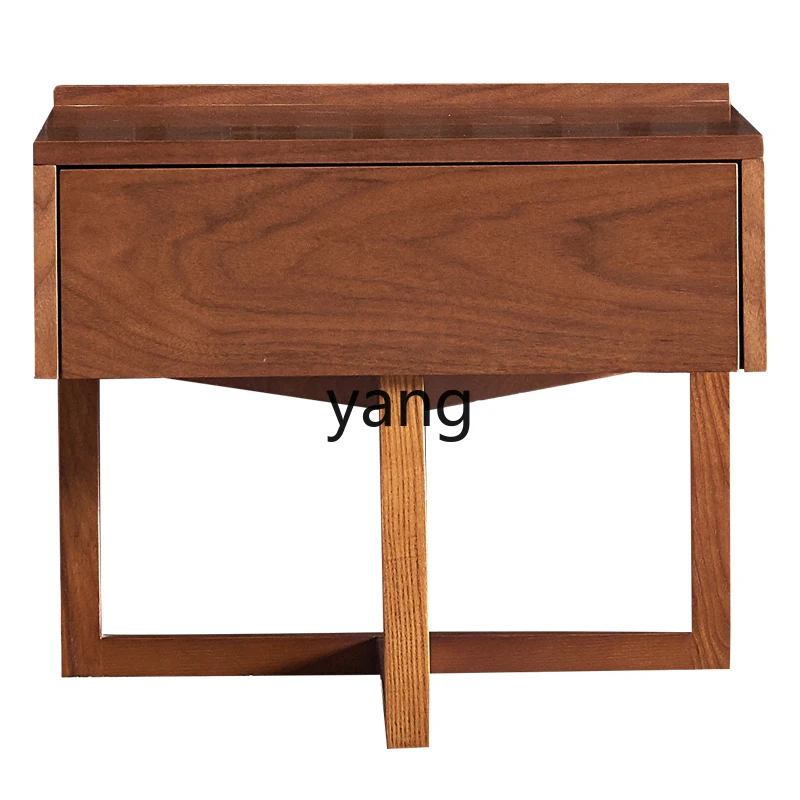 

LMM minimalist bedside table modern walnut bedroom personalized bedside cabinet