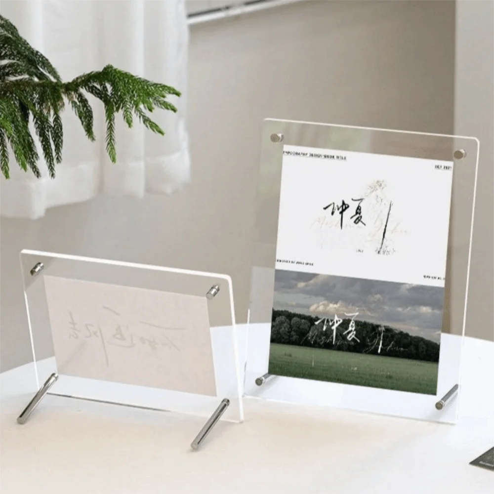 

Nordic Style Transparent Photo Frames Rectangular Crystal Clear Poster Display Stand Horizontal Multiple Sizes Photo Card Stand