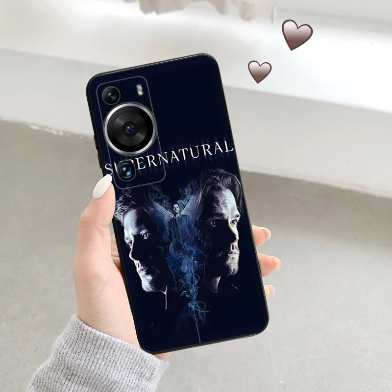 Silicone Black Phone Cases for Huawei P Smart Z P60 P30 P40 P50 Pro P20 Lite Pixel 7 6 5 4 7a 6a 5a Sam Supernatural Cover