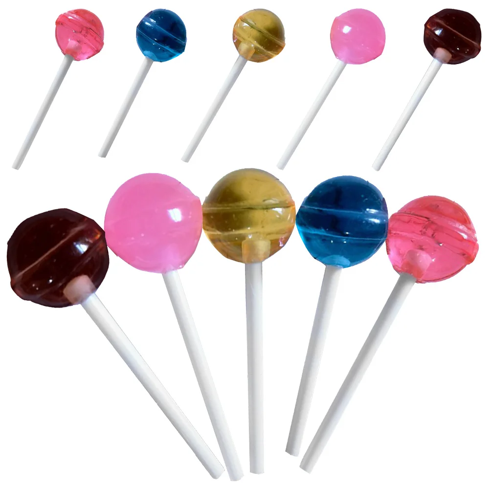 10 Pcs Simulation Lollipop Fake Food Model House Bjd Mini Supplies Resin Decor Toys