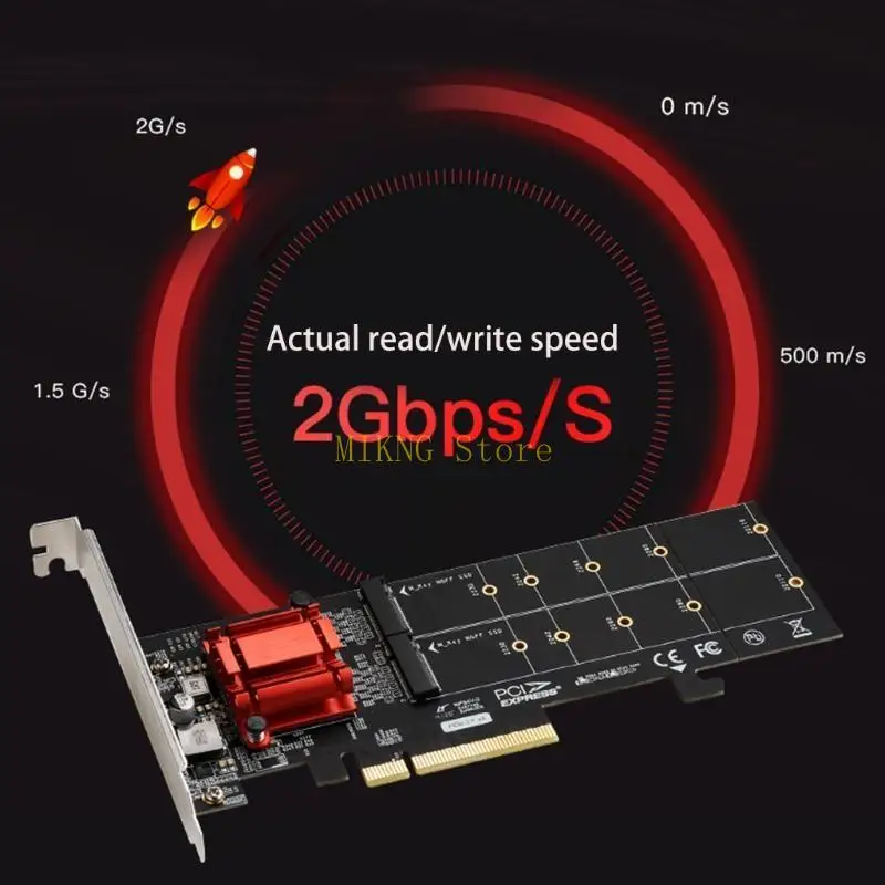 PCI-E 3.1 Uitbreidingskaart Adapter Ondersteuning 2 x voor M.2 (voor M voor sleutel) NVME SSD verkoop