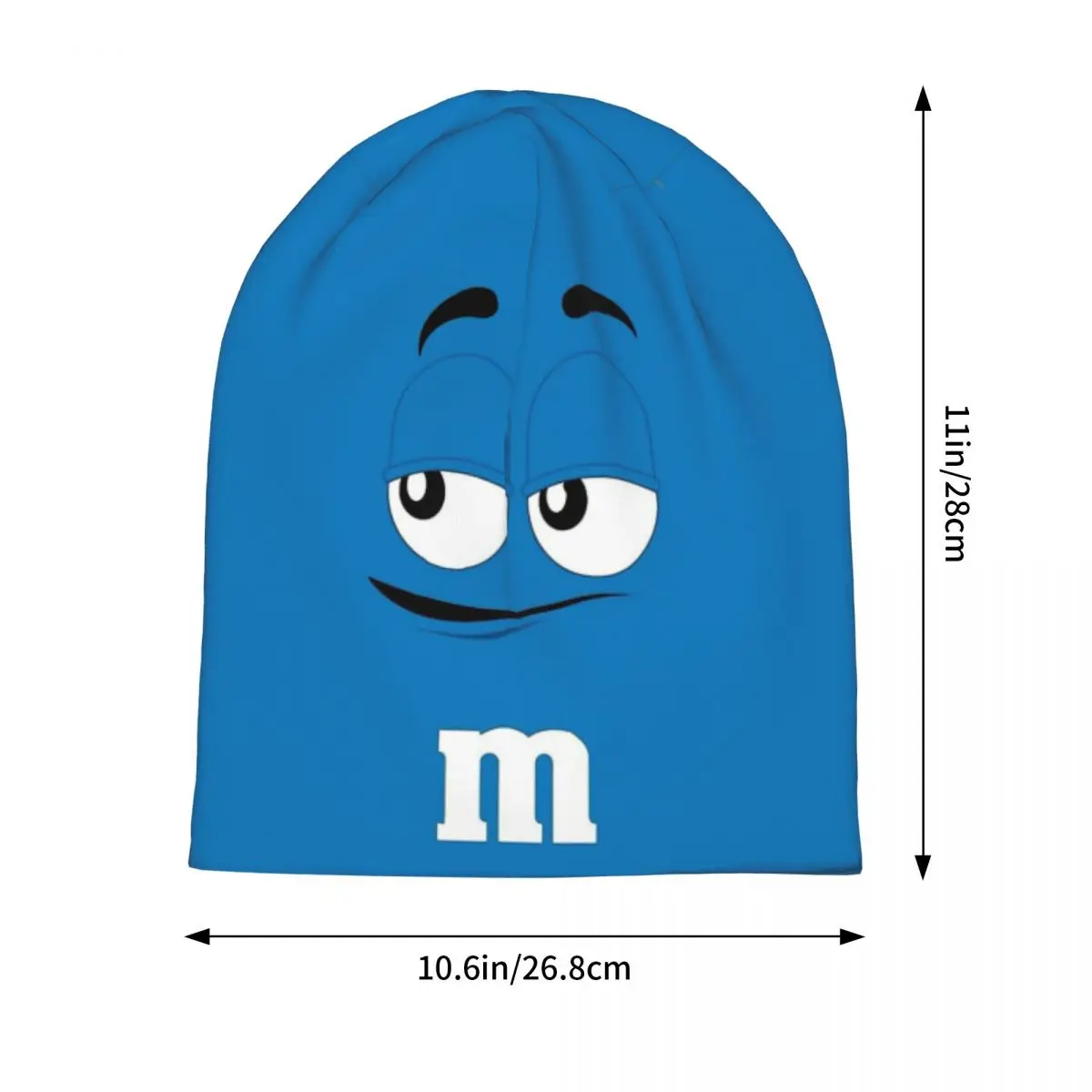 M Chocolate Skullies Beanies Caps Blue M Chocolate Face Thin Hat Autumn Spring Bonnet Hats Men Women\'s Unisex Ski Cap