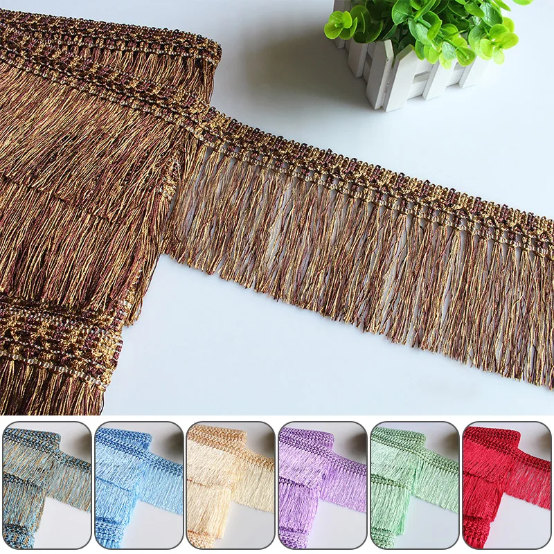 

11.55M 12CM Width Curtain Tassel Braided Lace Trim Sewing Ribbon Fringe DIY Ethnic Latin Dress Stage Garment Curtain Accessories