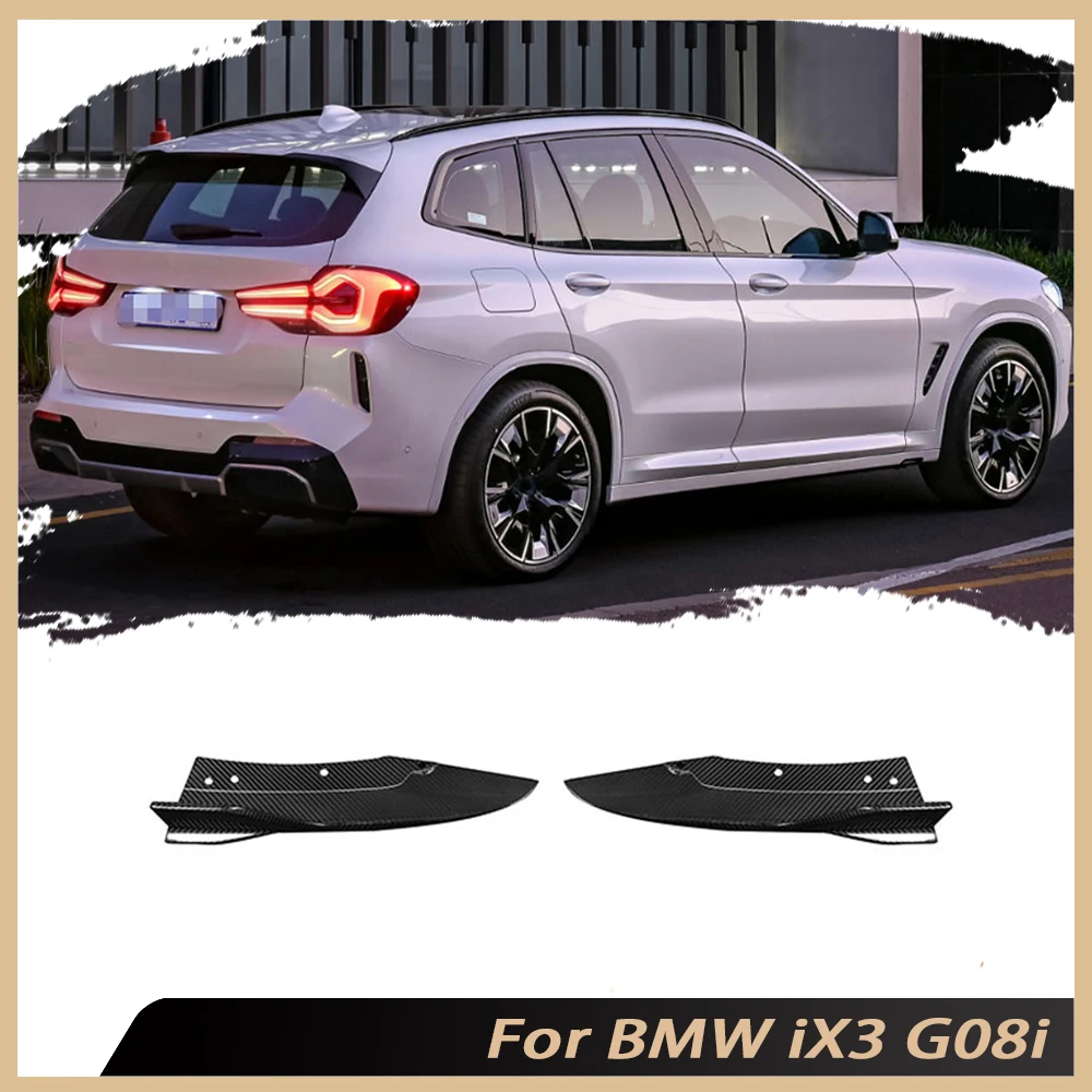 

Dry Carbon Fiber Rear Bumper Spoiler Splitters Apron For BMW iX3 G08i 2022 Car Side Splitters Flaps Body Kits Accessories