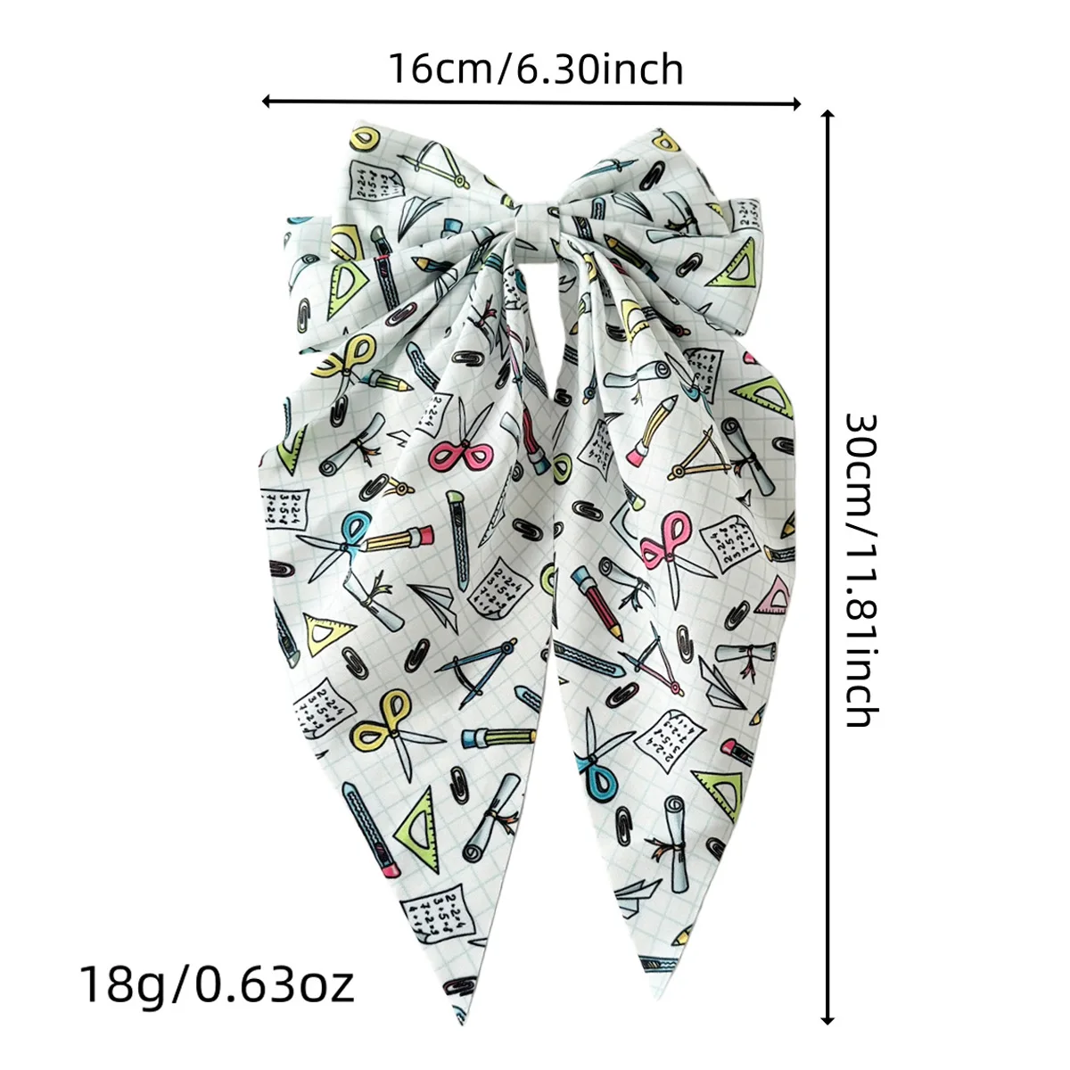 School-starting Bowknot Hairpin Pencil Ruler Book Print Spring Clip Back-to-school Season Hair Accessories Hair Clips for Girls
