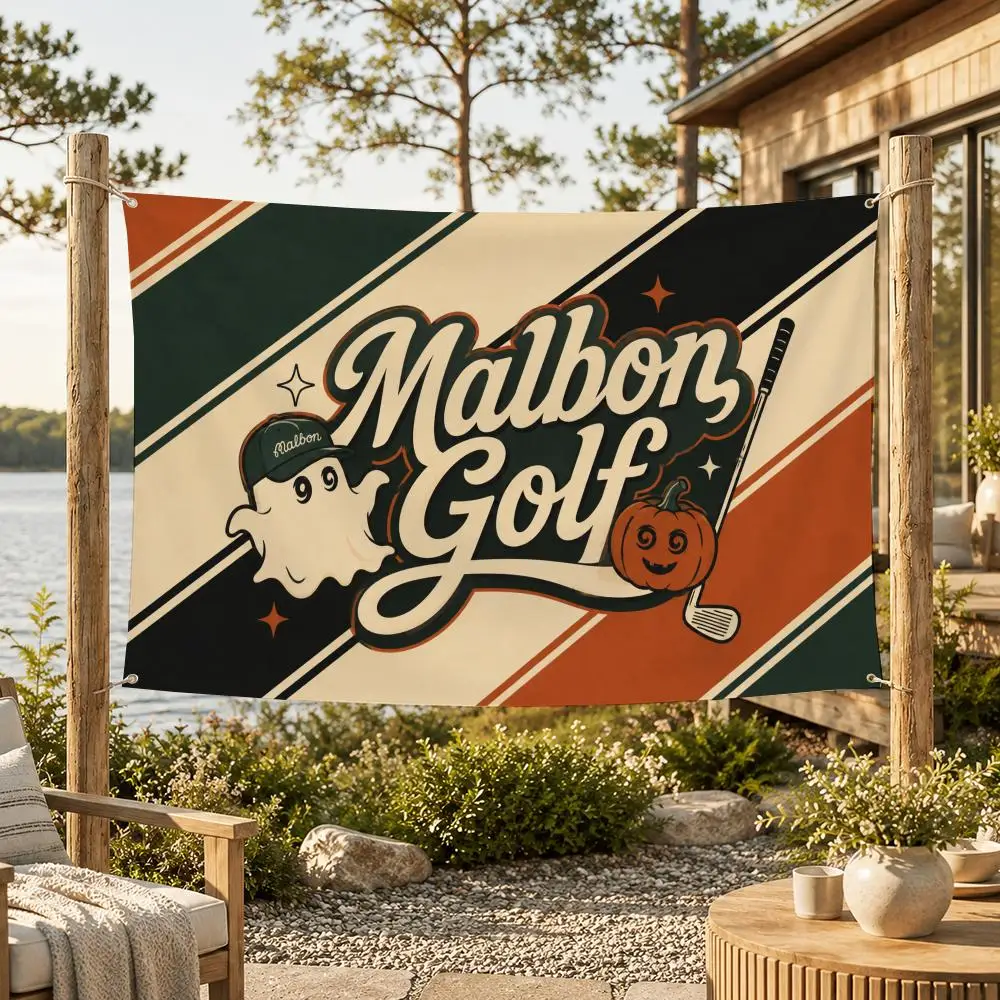 Marke Malbon Golf-Flaggen Minimalistische Stoff-Flaggen Outdoor-Gartenbanner Hängeschild für Laden- und Heimdekoration – Detail 17