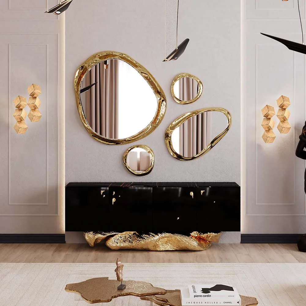 Furnistyle  Black Storage Cabinet Simple Decorative Cabinet  Center Sideboard